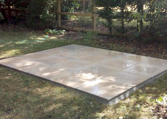 Slab base with sand cement sub base