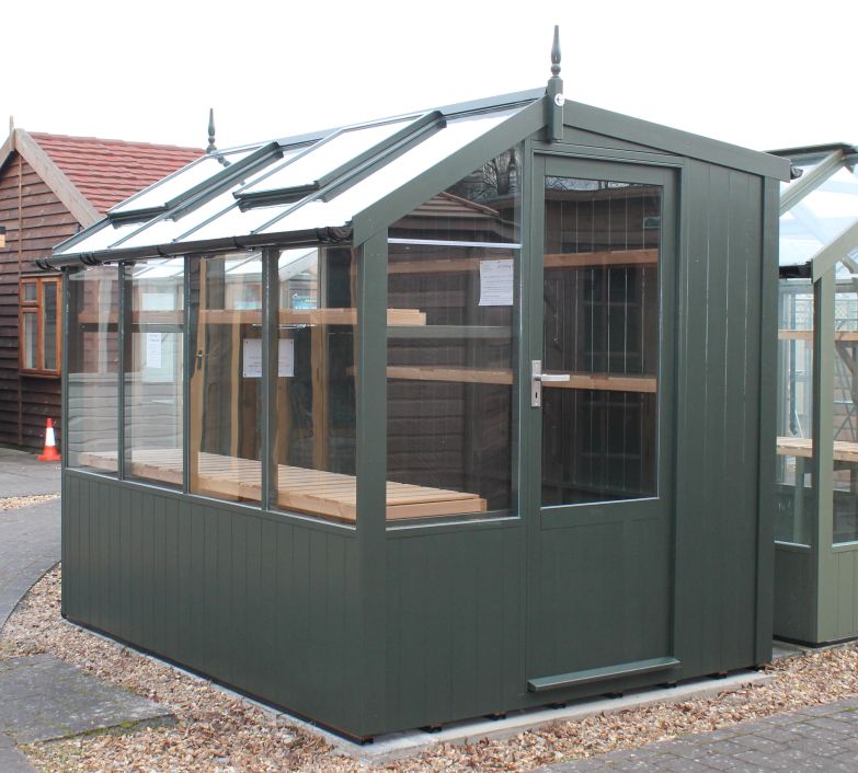 Jay 6ft 8in x 8ft 4in (2.03m x 2.55m) in optional painted finish, with guttering