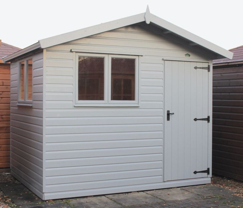 Straight fascia at front, opaque woodstain finish